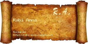 Rabi Anna névjegykártya