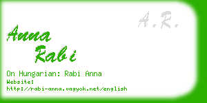 anna rabi business card